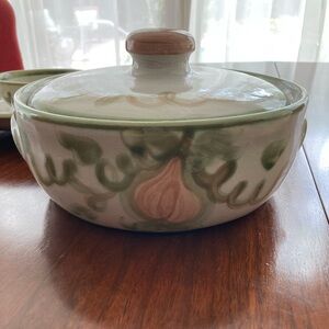 Louisville Stoneware Pear Green Pattern Serving Dish